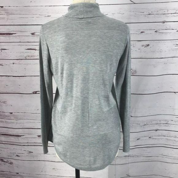 Apt.9 Heather Grey Light Stripe Turtleneck Sweater Size Small - Picture 3 of 8